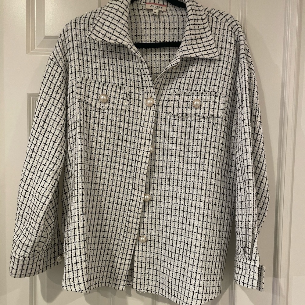 Sparkly plaid shacket